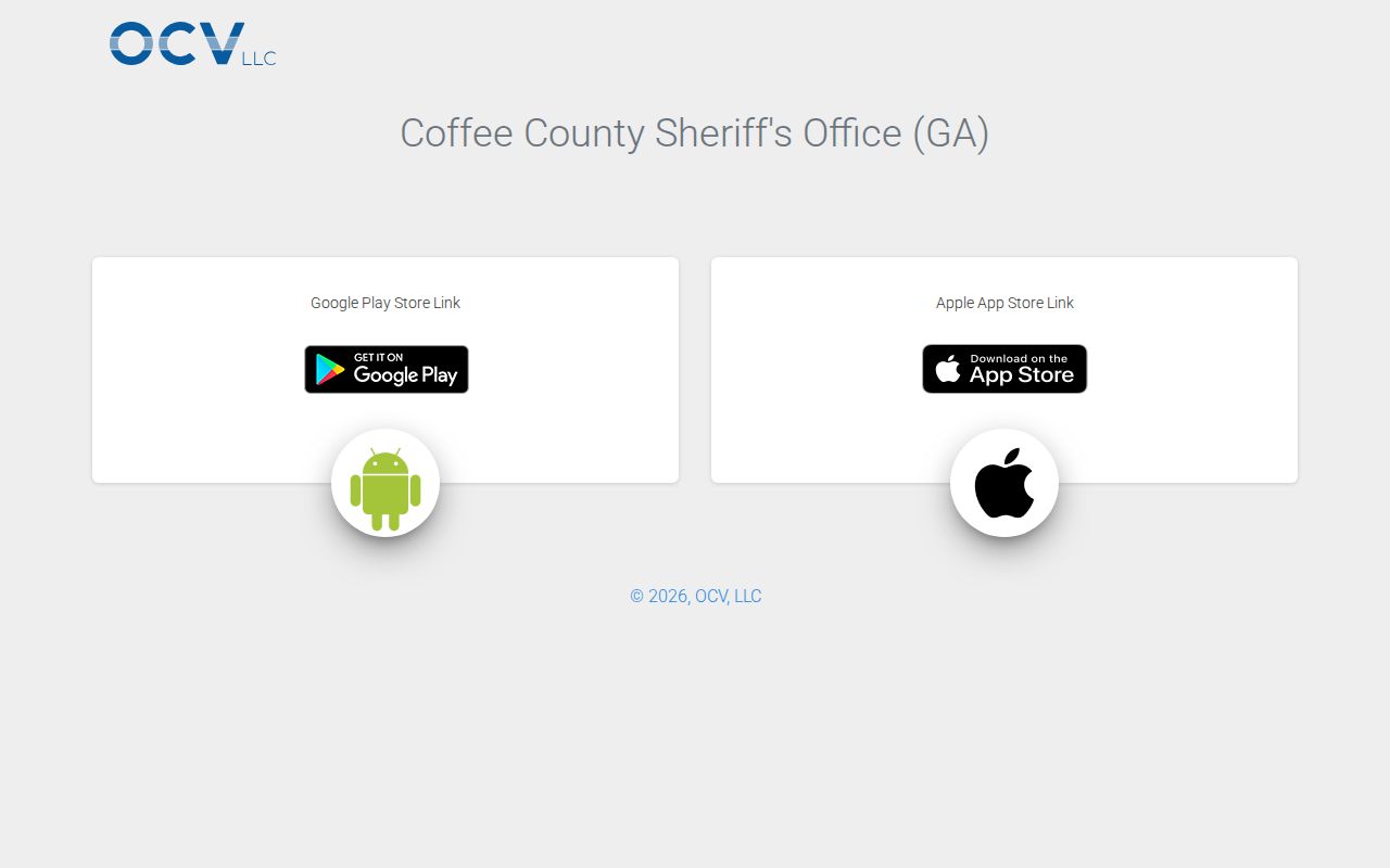 Coffee County 24-hour release search route through the sheriff app